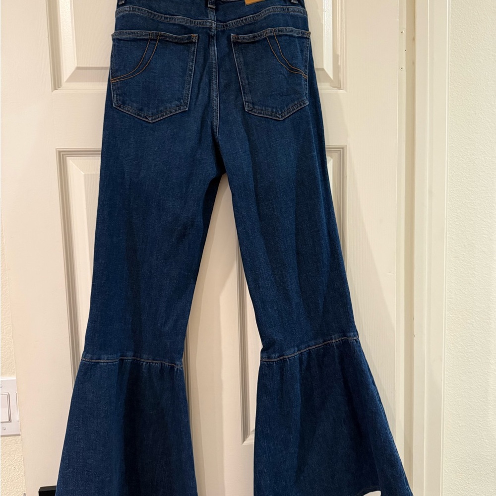 Maje Dark Blue Flare Jeans high waisted